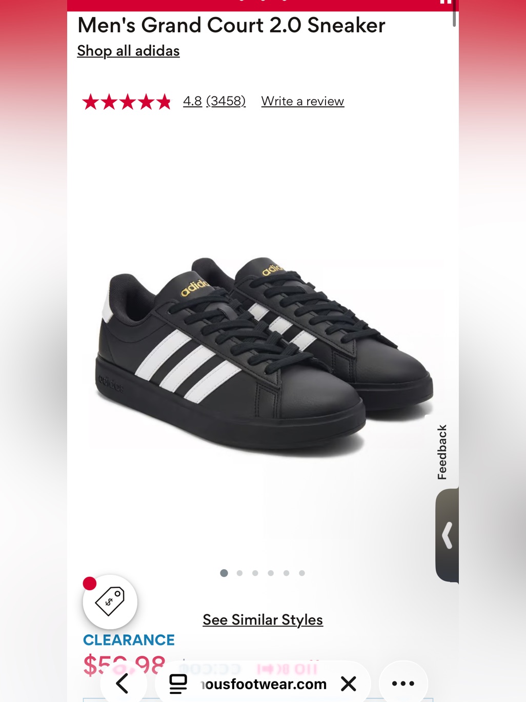 Adidas Grand Court 20 Black Mens 9 Brand New Never Worn
